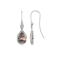 Boucles d'oreilles en argent et Jaspe Batik (Bali Barong)