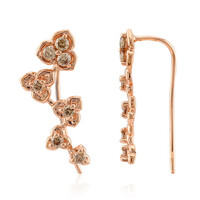 Boucles d'oreilles en or et Diamant rose de France SI1 d'Argyle 