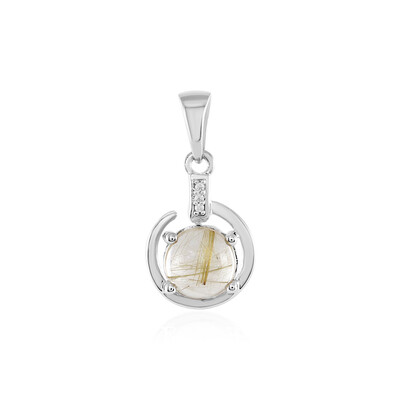 Pendentif en argent et Quartz rutile (Cheveux de Vénus)