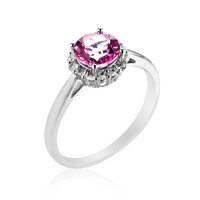 Bague en argent et Topaze rose