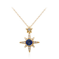 Collier en or et Saphir bleu de Ceylan