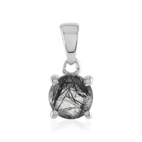 Pendentif en argent et Quartz rutile noir