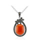 Collier en argent et Agate rouge