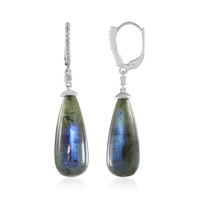 Boucles d'oreilles en argent et Labradorite (MONOSONO COLLECTION)