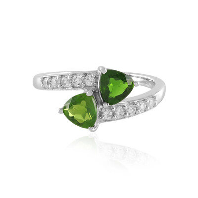 Bague en argent et Diopside de Russie