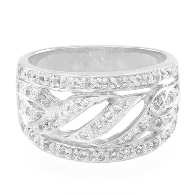 Bague en argent et Topaze blanche