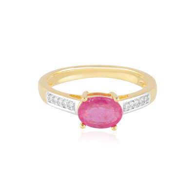 Bague en argent et Saphir rose de Madagascar