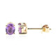 Boucles d'oreilles en or et Saphir pourpre de Ceylan