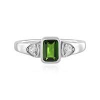 Bague en argent et Diopside de Russie