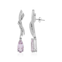 Boucles d'oreilles en argent et Améthyste Rose de France