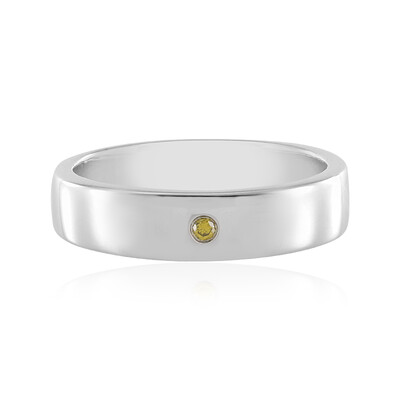 Bague en argent et Diamant jaune I3