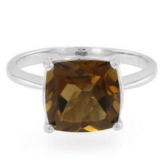 Bague en argent et Quartz cognac