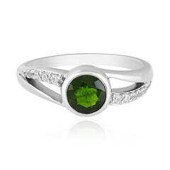 Bague en argent et Diopside de Russie