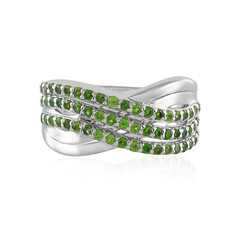 Bague en argent et Diopside de Russie