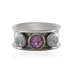 Bague en argent et Quartz mystique rose