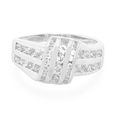 Bague en argent et Topaze blanche