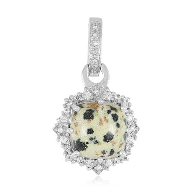 Pendentif en argent et Jaspe Dalmatien