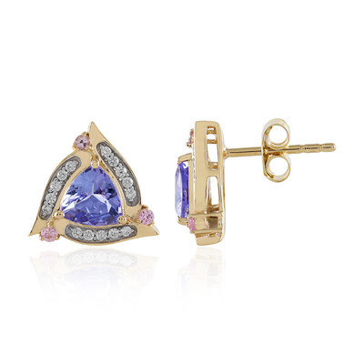 Boucles d'oreilles en or et Tanzanite