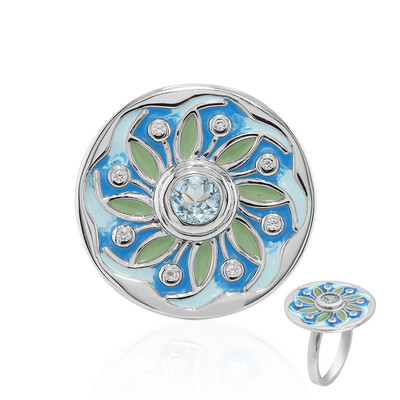 Bague en argent et Topaze bleu ciel