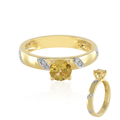 Bague en argent et Béryl jaune