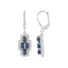 Boucles d'oreilles en argent et Opale bleue