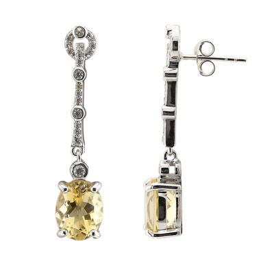 Boucles d'oreilles en argent et Citrine