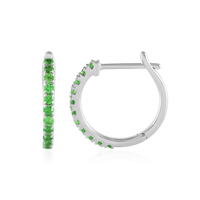 Boucles d'oreilles en argent et Grenat Tsavorite