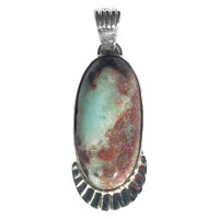 Pendentif en argent et Larimar cuivré