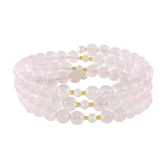 Bracelet en acier et Quartz rose (Riya)