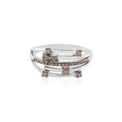 Bague en argent et Zircon cognac