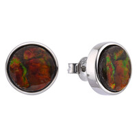 Boucles d'oreilles en argent et Ammolite