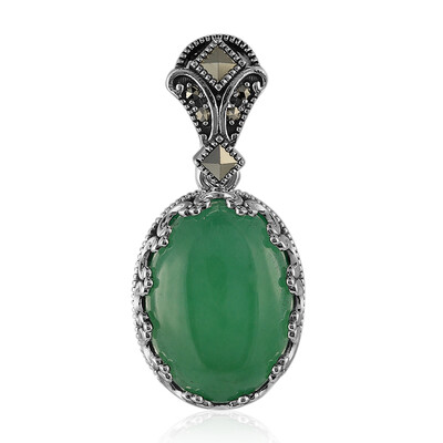 Pendentif en argent et Agate verte (Annette classic)