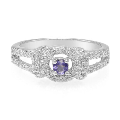 Bague en argent et Iolite de Ceylan