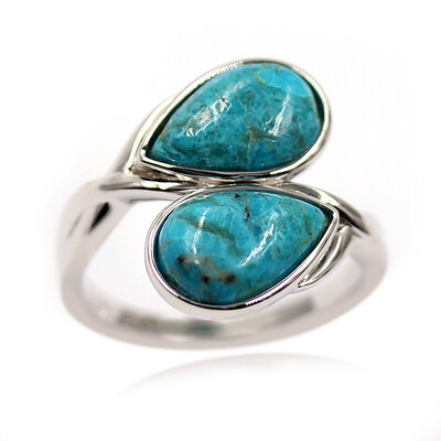 Bague en argent et Turquoise bleue de Mohavie (Faszination Türkis)