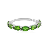 Bague en argent et Diopside de Russie