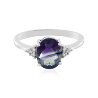 Bague en argent et Fluorite multicolore