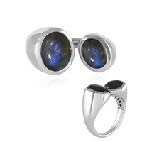 Bague en argent et Labradorite bleue de Maniry (KM by Juwelo)