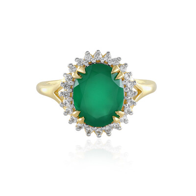 Bague en argent et Onyx vert