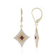 Boucles d'oreilles en or et Spinelle rouge noble