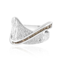 Bague en argent et Diamant champagne I2 (de Melo)