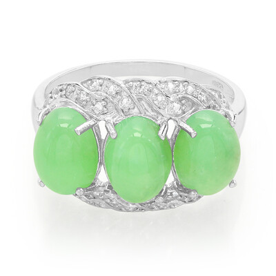 Bague en argent et Chrysoprase impériale