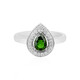 Bague en argent et Diopside de Russie