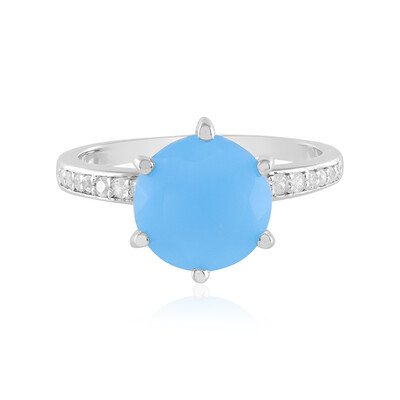 Bague en argent et Calcédoine bleue