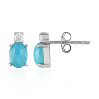 Boucles d'oreilles en argent et Turquoise bleue de Mohavie