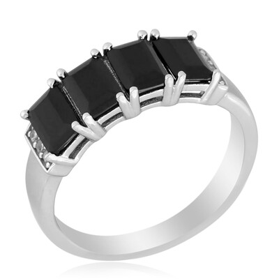 Bague en argent et Spinelle noir