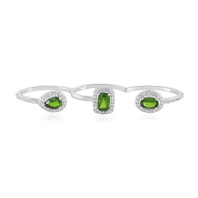 Bague en argent et Diopside de Russie (de Melo)