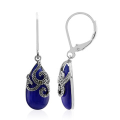 Boucles d'oreilles en argent et Onyx bleu