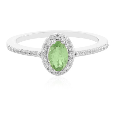 Bague en argent et Grenat vert menthe de Merelani