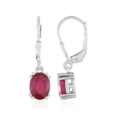 Boucles d'oreilles en argent et Rubis de Bemainty