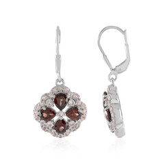 Boucles d'oreilles en argent et Zircon acajou